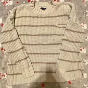 American Eagle - Knit Sweater - White & Gray 🤍🖤